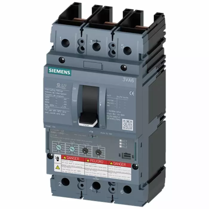 Siemens Sentron MCCB Molded Case Circuit Breaker 3P 40A, Breaking Capacity 2.5 kA, 3VA6140-6HN31-2AA0