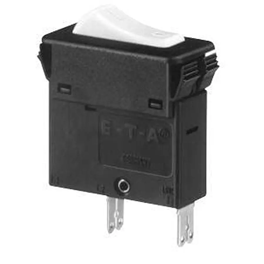 ETA Circuit Breaker 12 Amp 1 Pole Rocker Actuator 240 V AC, 415 V AC, 3130-F110-P7T1-W02Q-12A