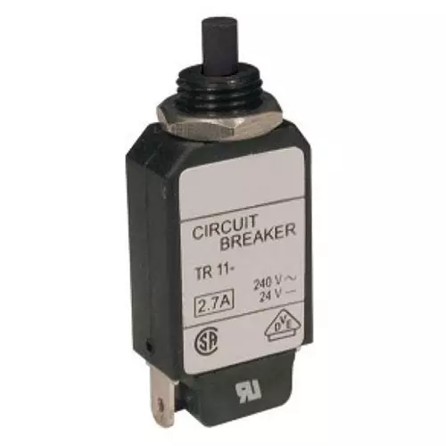 ALTECH Circuit Breaker 6.5 Amp 1 Pole Pushbutton Actuator 240 V AC, TR11-C-Y-63-B-0-C-6.5A