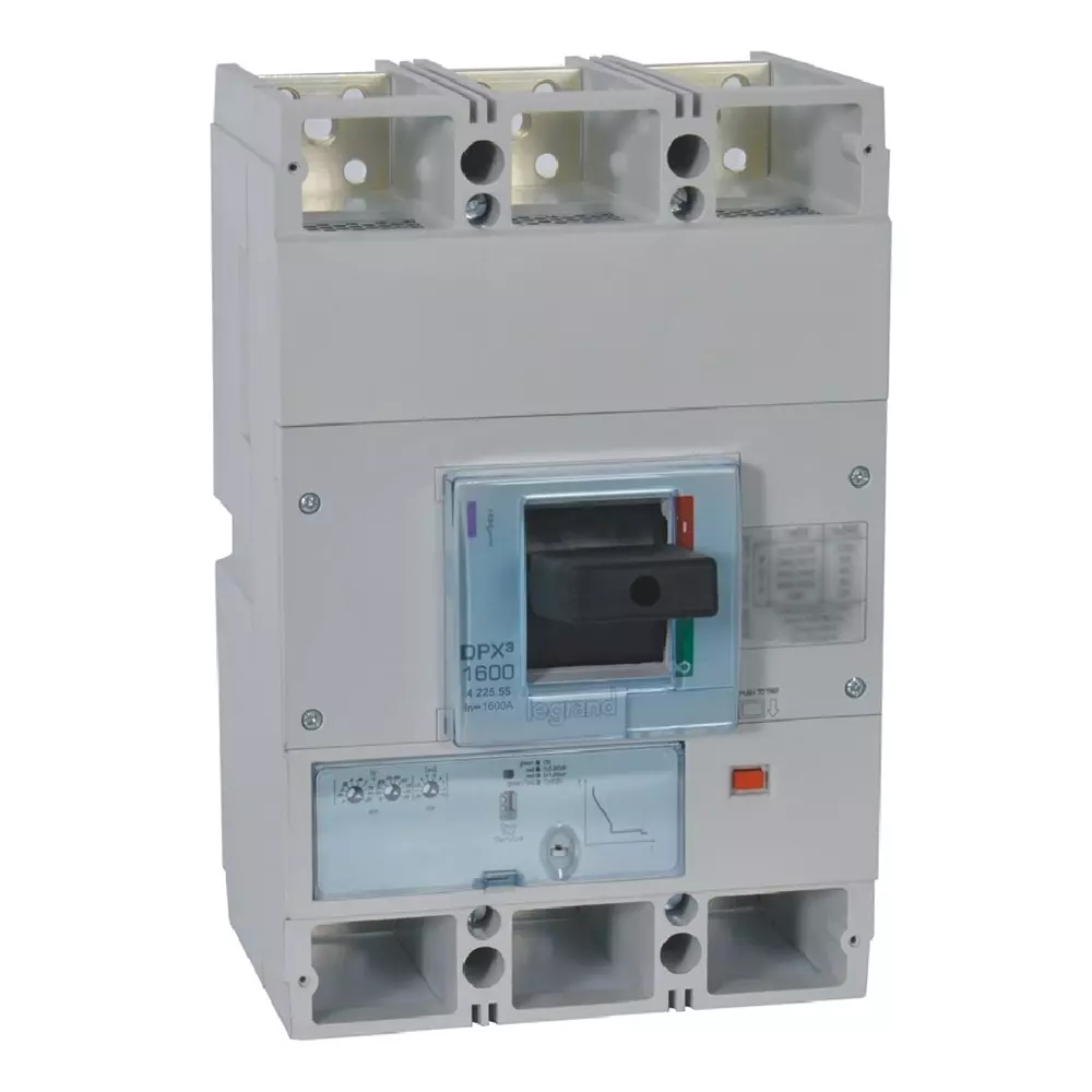 Legrand DPX³ 1600 MCCB with New Electronics S1 Protection Unit 3 Poles 1600 A Current and 50 kA Breaking Capacity, 422555