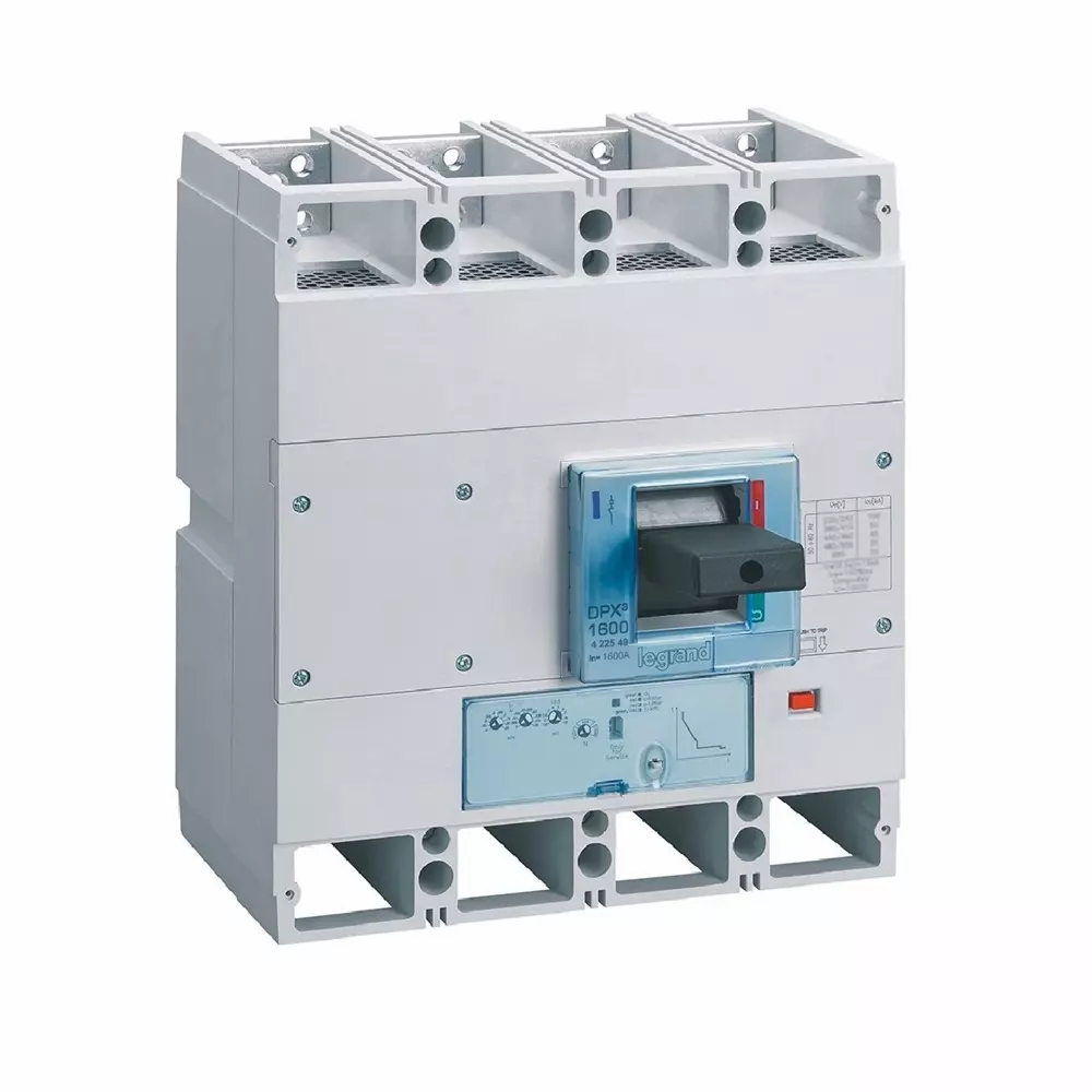 Legrand DPX³ 1600 MCCB with New Electronics S1 Protection Unit 4 Poles 1600 A Current and 36 kA Breaking Capacity, 422549