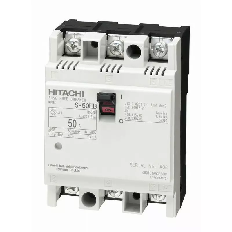 Hitachi Molded Case Circuit Breaker 20 Amp Rated Current 3P, S-50EB 3P 20A