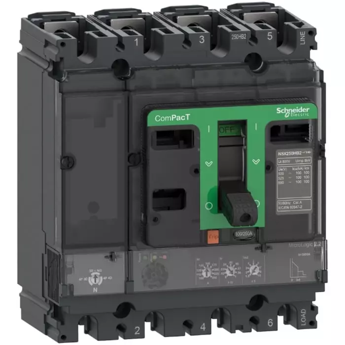 Schneider Electric NSX Fixed Mount 4 Pole 100 A Compact Range MCCB, C10V42D100