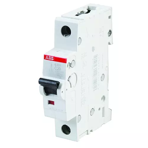 ABB Circuit Breaker, Thermal Mag, 1 Pole, S201-C20
