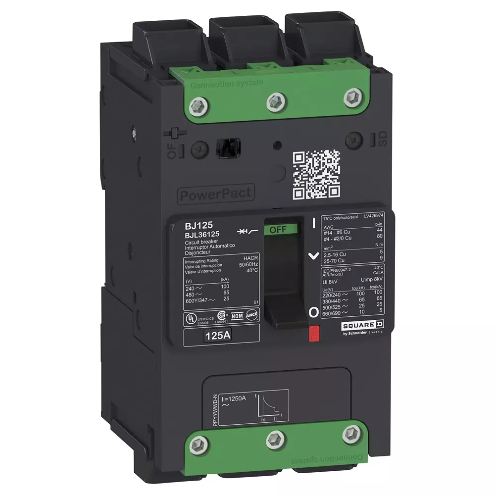 SQUARE D BY SCHNEIDER ELECTRIC Circuit Breaker, 3 Pole, 30A, 240VAC, BDL36030