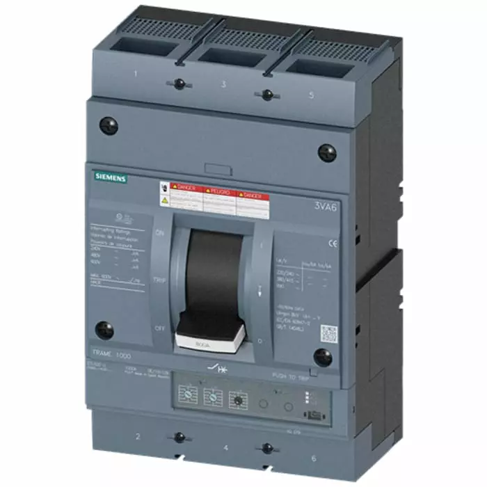 Siemens SENTRON MCCB 3P 600A, Breaking Capacity 35 kA, Fixed Mount, 3VA6560-5HL32-2AA0