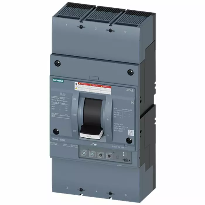 Siemens SENTRON MCCB Molded Case Circuit Breaker 3P 800A, Breaking Capacity 35 kA, Fixed Mount, 3VA6580-5HM36-2AA0