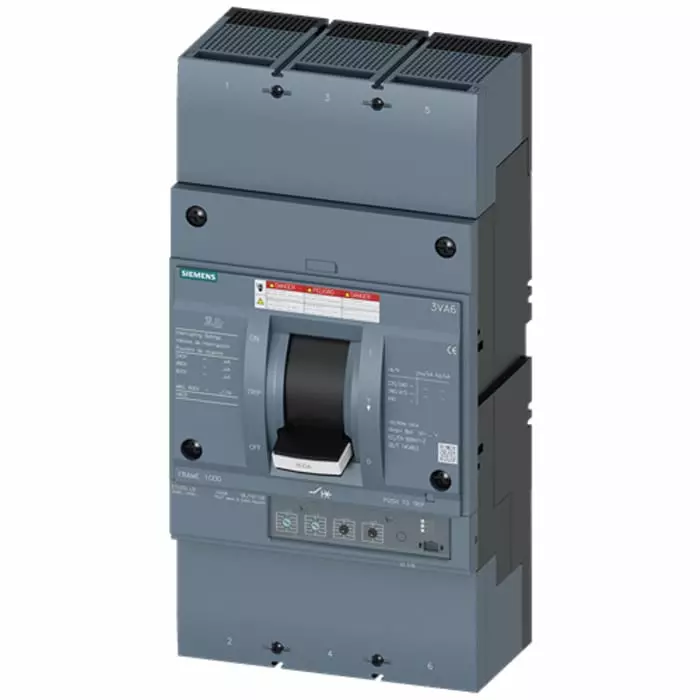 Siemens SENTRON MCCB Molded Case Circuit Breaker 3P 800A, Breaking Capacity 65 kA, Fixed Mount, 3VA6580-6HN36-2AA0