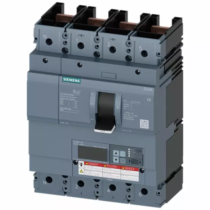Siemens SENTRON MCCB Molded Case Circuit Breaker 4P 250A, Breaking Capacity 35 kA, Fixed Mount, 3VA6325-5KM41-0AA0