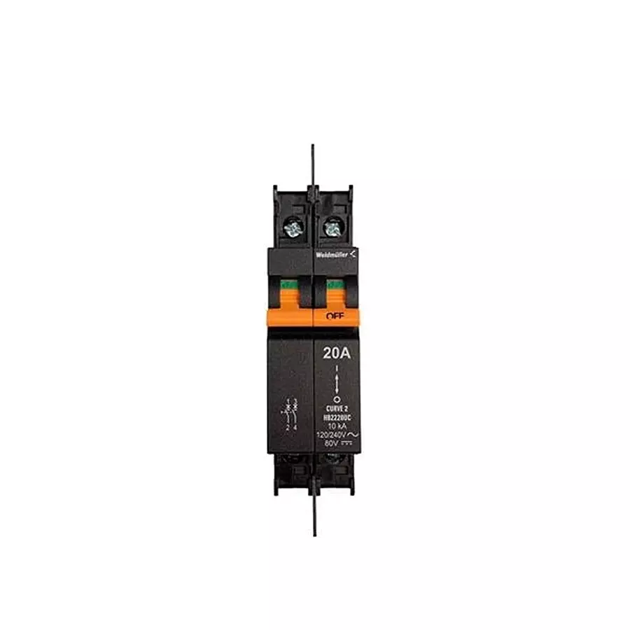 Weidmuller Circuit Breaker 6 Amp 2 Pole Lever Actuator 120 V AC, 240 V AC, 2822220000