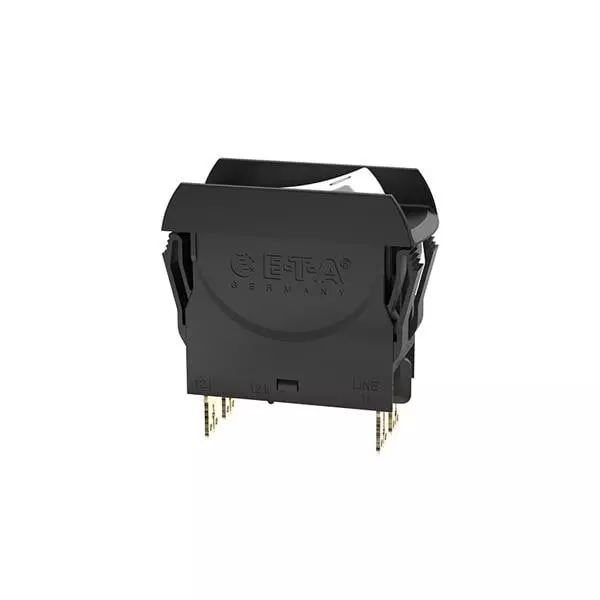 ETA Circuit Breaker 2.5 Amp 2 Pole Rocker Actuator 240 V AC, 3120-N323-P7T1-W02L-2.5A