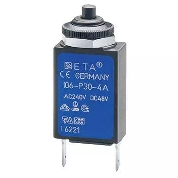 ETA Circuit Breaker 250 mA 1 Pole Push to Reset Actuator 240 V AC, 106-M2-P10-0.25A