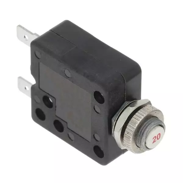 TE CONNECTIVITY Circuit Breaker 20 Amp 1 Pole Push to Reset Actuator 250 V AC, W58-XB1A6A-20