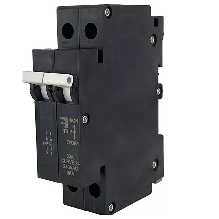 CARLING TECHNOLOGIES Circuit Breaker 30 Amp 2 Pole Handle Actuator 240 V AC, RT2-B2-24-630-11-DE