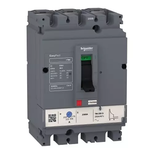 Schneider Electric EasyPact CVS Moulded Case Circuit Breaker (MCCB) 3 Pole Thermal Magnetic 36 kA Breaking Capacity