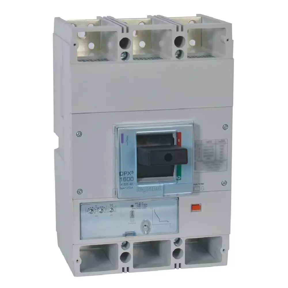Legrand DPX³ 1600 MCCB with New Electronics S1 Protection Unit 3 Poles 1250 A Current and 36 kA Breaking Capacity, 422542