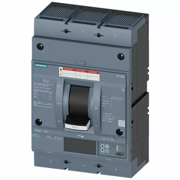 Siemens SENTRON MCCB Molded Case Circuit Breaker 3P 600A, Breaking Capacity 100 kA, Fixed Mount, 3VA6560-7KL36-0AA0