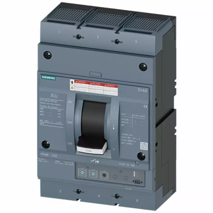Siemens SENTRON MCCB Molded Case Circuit Breaker 3P 600A, Breaking Capacity 65 kA, Fixed Mount, 3VA6560-6HL36-2AA0