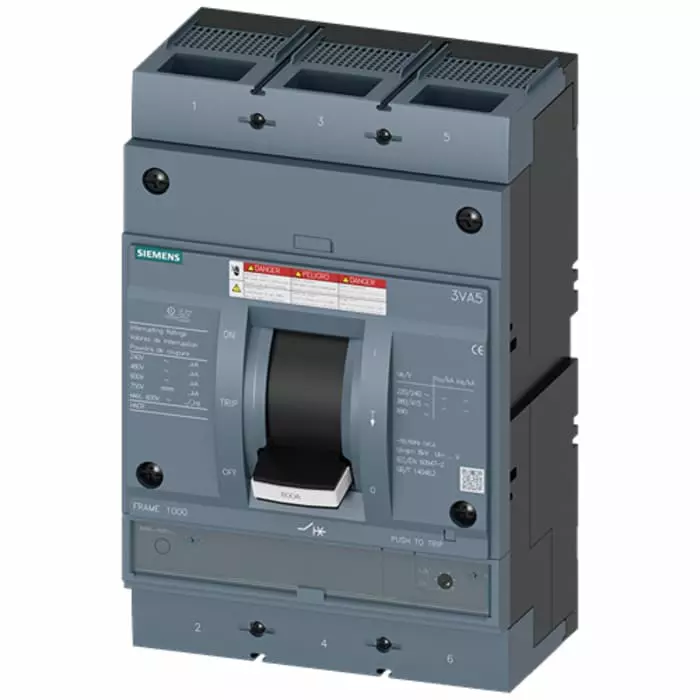 Siemens SENTRON MCCB Molded Case Circuit Breaker 3P 700A, Breaking Capacity 35 kA, Fixed Mount, 3VA5570-5EC32-0AA0