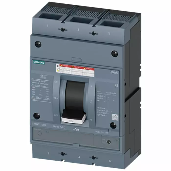 Siemens SENTRON MCCB Molded Case Circuit Breaker 3P 700A, Breaking Capacity 65 kA, Fixed Mount, 3VA5570-6EC32-2AA0
