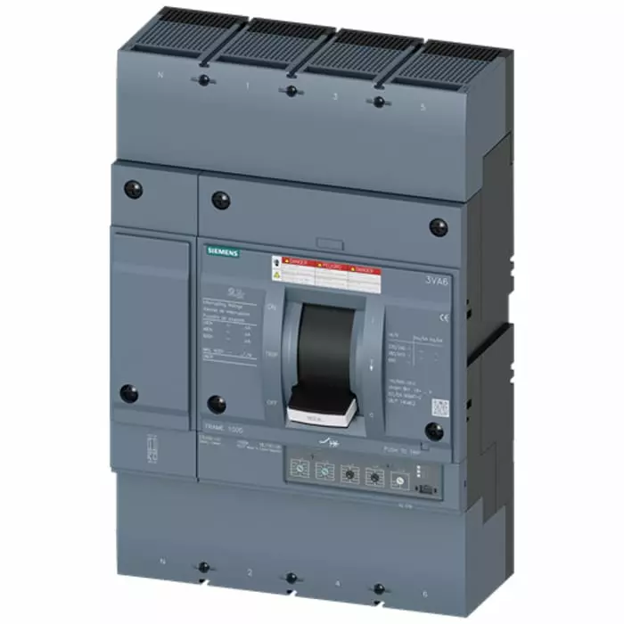 Siemens SENTRON MCCB Molded Case Circuit Breaker 4P 800A, Breaking Capacity 35 kA, Fixed Mount, 3VA6580-5HM46-2AA0