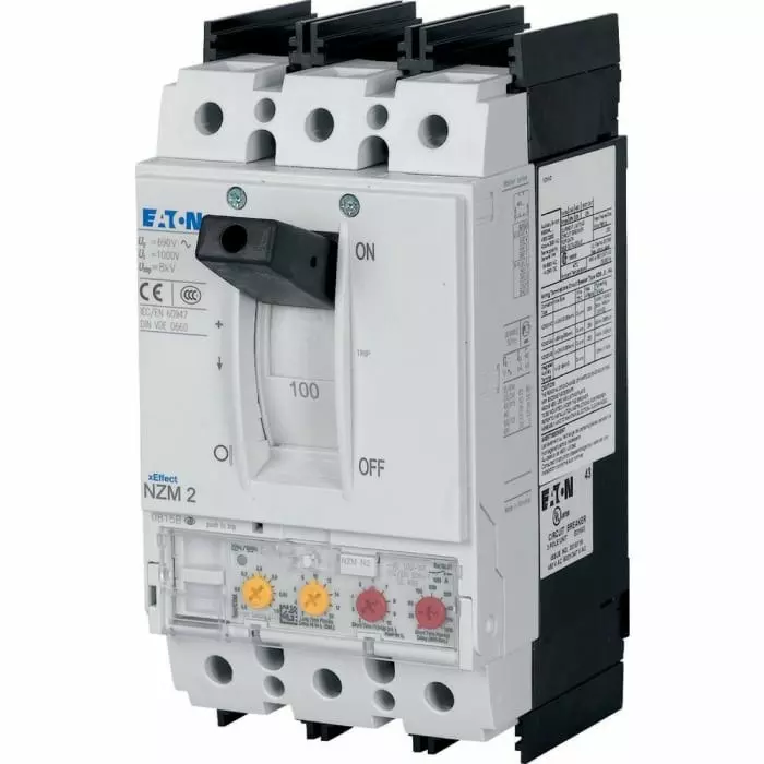 EATON Moeller NZM MCCB Molded Case Circuit Breaker 3P 100A, Breaking Capacity 5 kA, Fixed Mount, 271151 NZMH2-VE100-NA