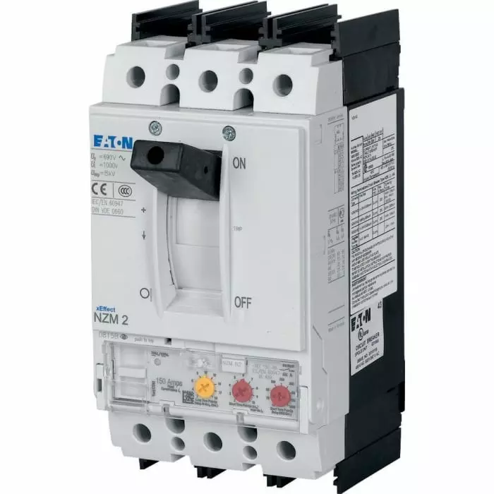 EATON Moeller NZM MCCB Molded Case Circuit Breaker 3P 225A, Breaking Capacity 5 kA, Fixed Mount, 107596 NZMN2-VEF225-BT-NA