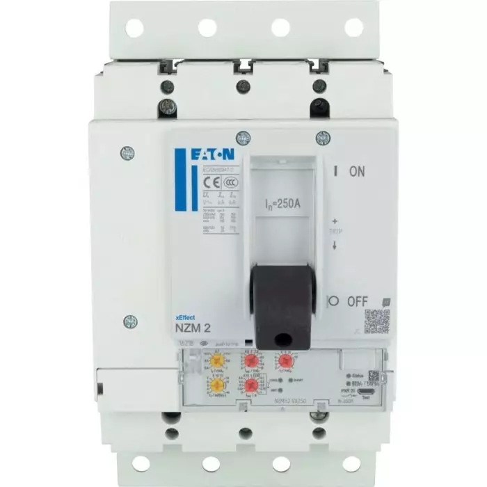 EATON Moeller NZM MCCB Molded Case Circuit Breaker 4P 250A, Breaking Capacity 5 kA, Plug In, 191687 NZMH2-4-VX250-SVE
