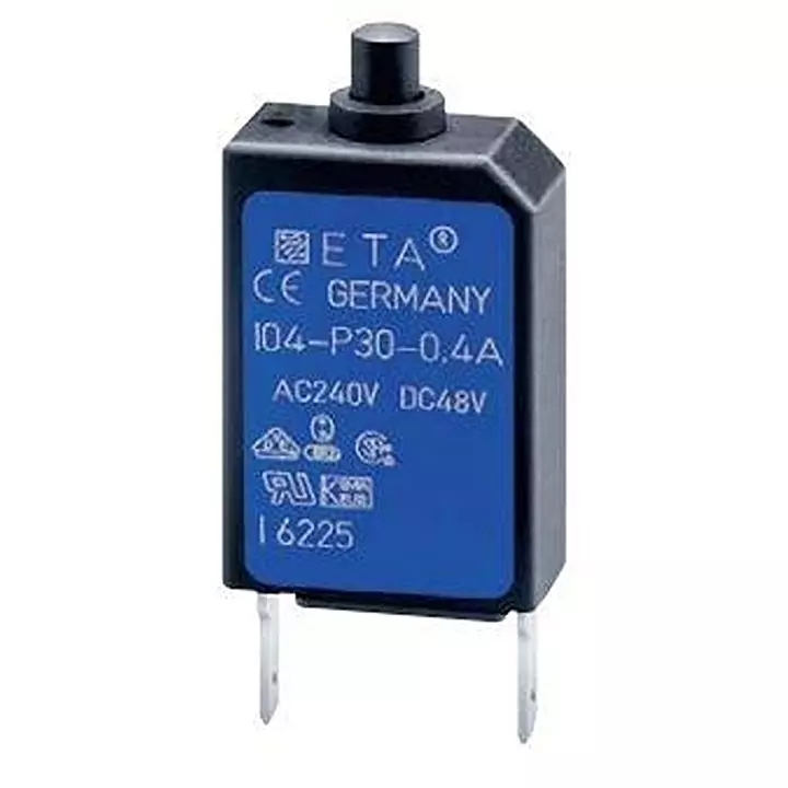 ETA Circuit Breaker 8 Amp 1 Pole Push to Reset Actuator 240 V AC, 104-PR-8A