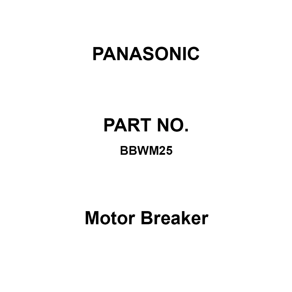 Panasonic Motor Breaker 2P2E 5 Amp Rated Current, BBWM25