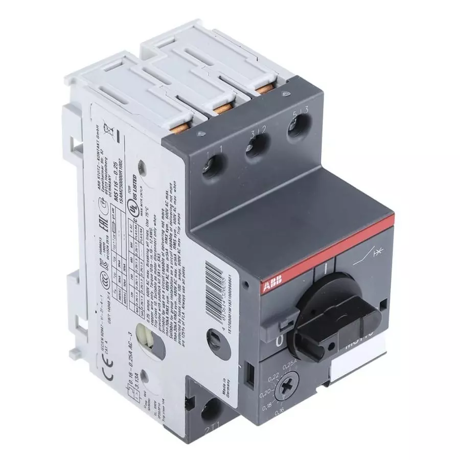 ABB 250 mA Motor Protection Circuit Breaker, 690, 1SAM250000R1002MS116-0.25
