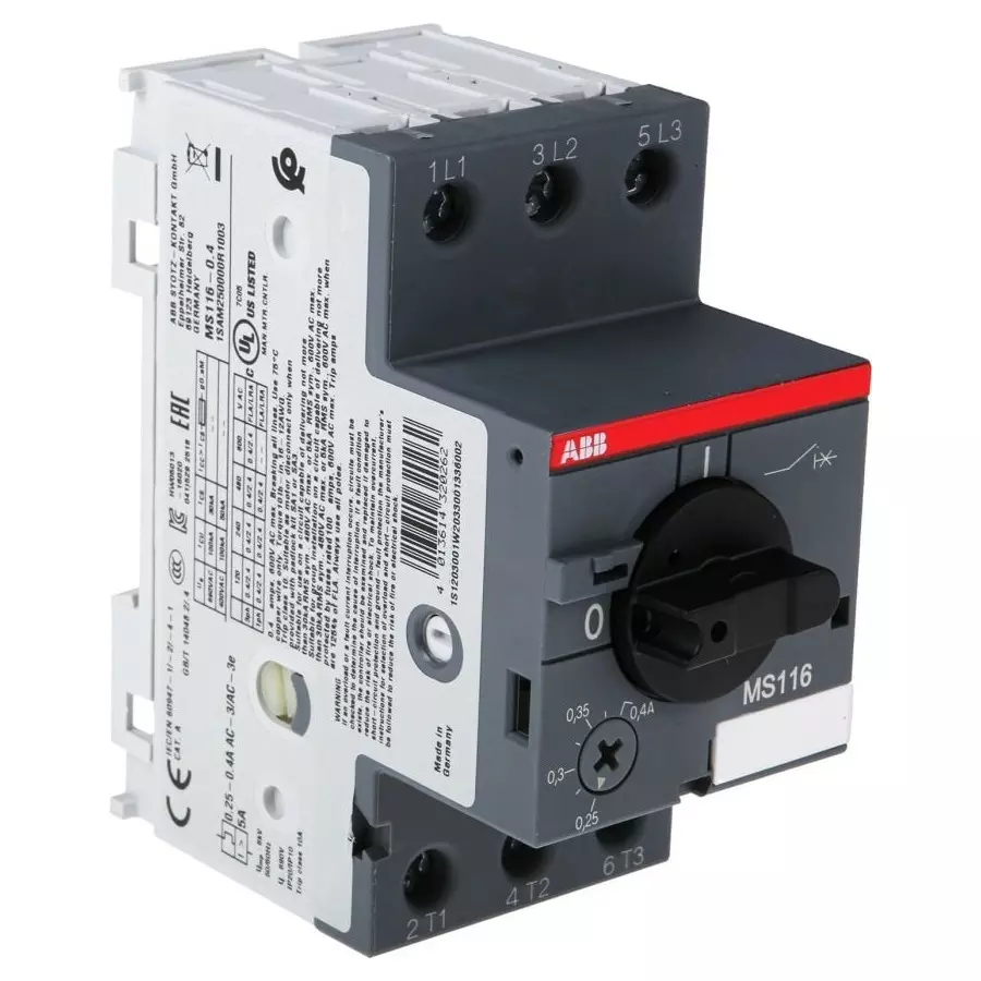 ABB Motor Protection Circuit Breaker, 1SAM250000R1003MS116-0.4