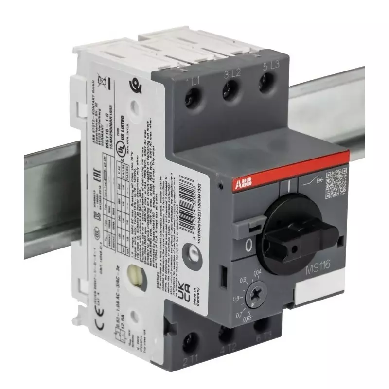 ABB 1 A Motor Protection Circuit Breaker, 690 V AC, 1SAM250000R1005MS116-1.0