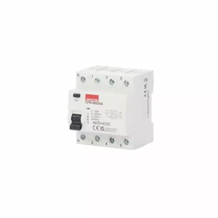 Contactum A Type RCD RCCB 100A 4 Pole 300mA Type A 220 to 415 V AC, CPR100030A