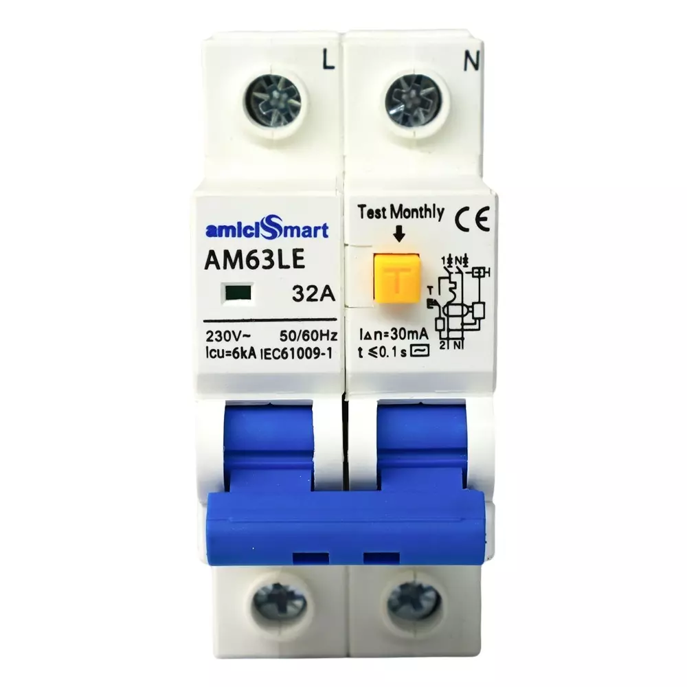 amiciSmart Combination Residual Current Circuit Breaker 16 Amp 220 V AC