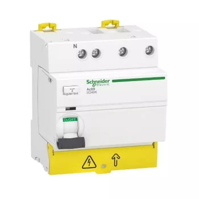 Schneider Electric DIN Rail Mount Type AC 3P+N Pole Acti9 Range 40 A RCCB, A9R69740