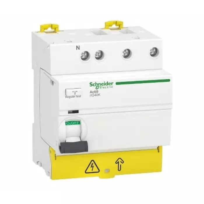 Schneider Electric DIN Rail Mount Type AC 3P+N Pole Acti9 Range 40 A RCCB, A9R79740