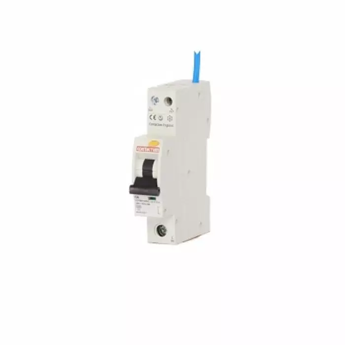 Contactum RCBO 6A Current Rating 1P Poles 30mA Trip Sensitivity Type C CCPBR Range, CCPBR1006AC
