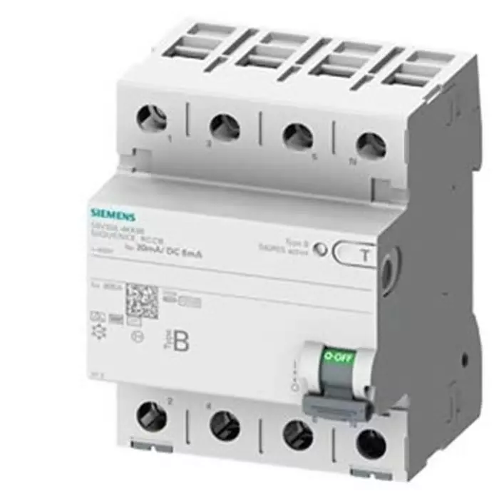 Siemens 5SV33 RCCB, 63A, 4 Pole, 30mA, Type B, 440V, 5SV3346-4KK60