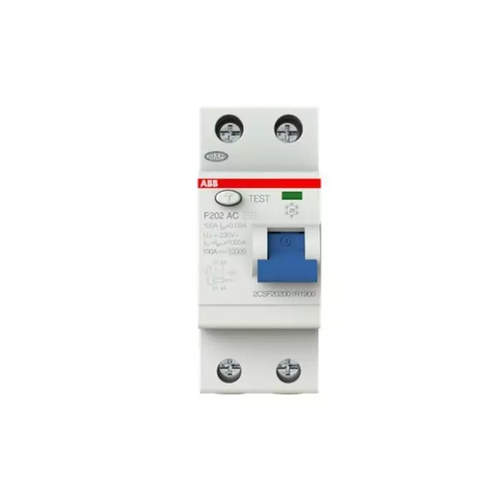 ABB F200 RCCB, 100A, 2 Pole, 30mA, Type AC, 230 V AC, 2CSF202001R1900