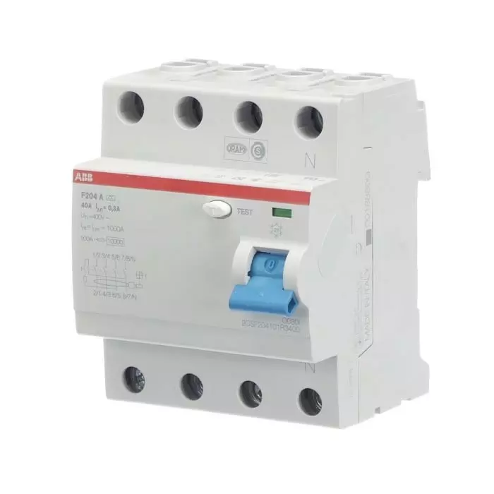 ABB F200 RCCB, 40A, 4 Pole, 300mA, Type A, 230 V AC, 2CSF204101R3400