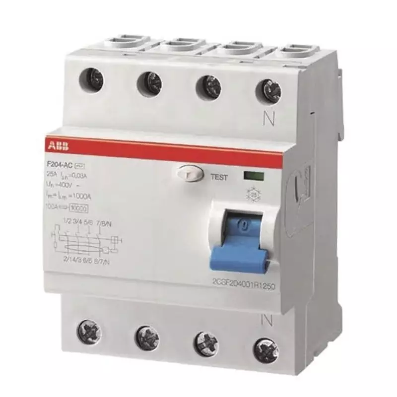 ABB F200 RCCB, 100A, 4 Pole, 30mA, Type A, 277 V AC, 480 V AC, 2CSF204401R1900F204