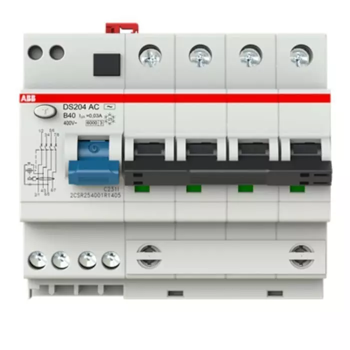 ABB RCBO, 40A Current Rating, 4P Poles, Type B, 2CSR254001R1405