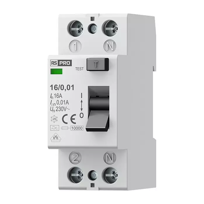 RS PRO Residual Current Circuit Breaker 16 Amp Type A 2 Pole 230 V, 2842366