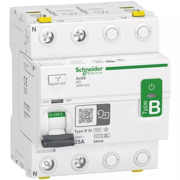 Schneider Electric Type B-SI 2 Pole Acti9 Range 25 A RCCB, A9Z61225