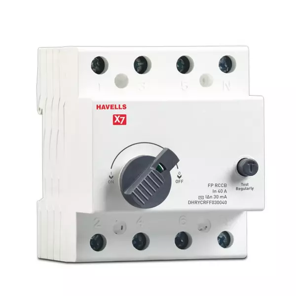 Havells X7 Series 63 A Four Pole Residual Current Circuit Breaker, DHRYCRFF030063