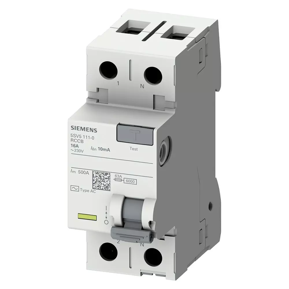 Siemens 5SV53 RCCB, 16A, 2 Pole, 30mA, Type A, 230V, 5SV5311-6KL