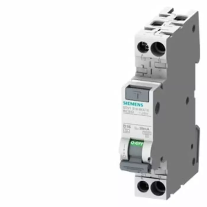 Siemens RCBO, 16A Current Rating, 1P+N Poles, 30mA Trip Sensitivity, Type C, SENTRON Range, 5SV1316-7KK16