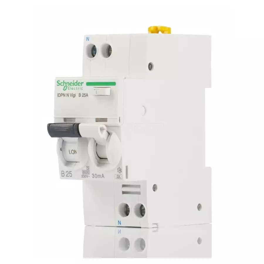 Schneider Electric DIN Rail Mount Type B 1P+N Pole Acti 9 Range 25 A RCBO, A9D56625
