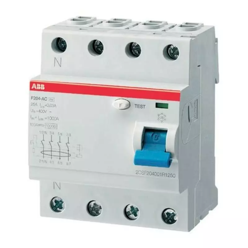 ABB FH200 RCCB, 63A, 4 Pole, 30mA, Type AC, 2CSF204023R1630